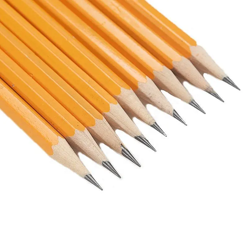 Hot Sell Wooden Hexagonal Pencil Promotional Hb Yellow Pencils Standard Pencil With Customer Logo
