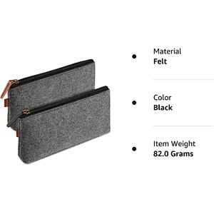 2023 Custom Size Logo Felt Students Stationery Pouch Felt Zipper Bag for Pens