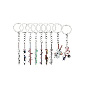 9 Hashiras Demon Slayer Anime Slayer Keychain Pin Set Cartoon Figures Mini Katana Demon Slayer Sword Key Chains