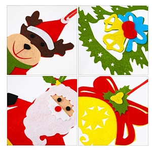 2023 Red Christmas Tree Hanging Tags Pendants Felt Christmas Ornaments Crafts Decor With Strings