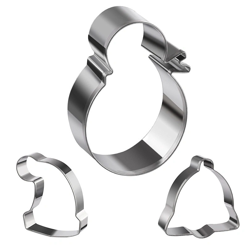 Press Biscuit Cookie Cutter Set Pastry Bakeware Oem Custom Decoration Metal Tools For Christmas