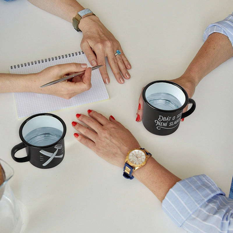 OEM Custom Logo Size Big Capacity Enamelled Cup