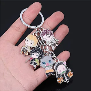Custom Logo Demon Slayer Rengoku Nezuko Anime Hanafuda Chain Kimetsu No Yaiba Tanjiro Keychain