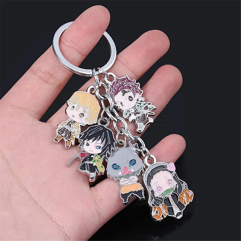 Custom Logo Demon Slayer Rengoku Nezuko Anime Hanafuda Chain Kimetsu No Yaiba Tanjiro Keychain