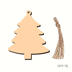 Christmas Wooden Rustic Ornaments Set For Christmas Tree Decorations Hanging New Year Reindeer Xmas Tree Christmas Decoration