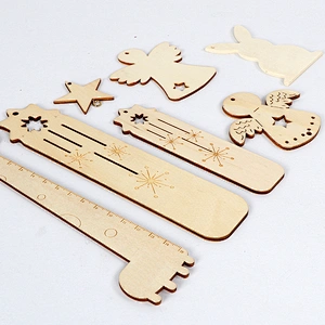 Snow Shape Christmas Ornaments Mini Wooden Christmas Tree Wooden Sign Ornaments