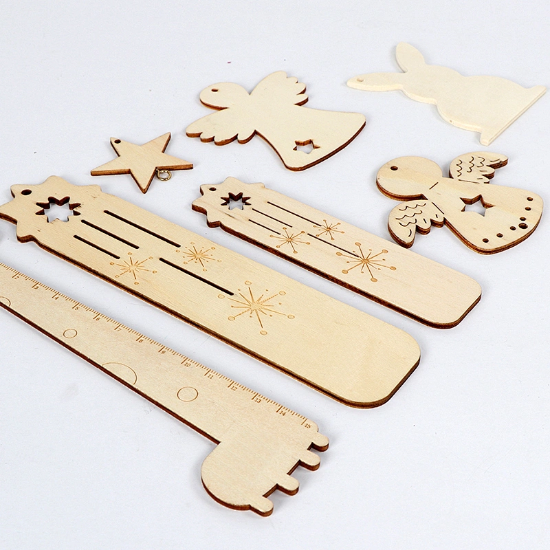 Snow Shape Christmas Ornaments Mini Wooden Christmas Tree Wooden Sign Ornaments