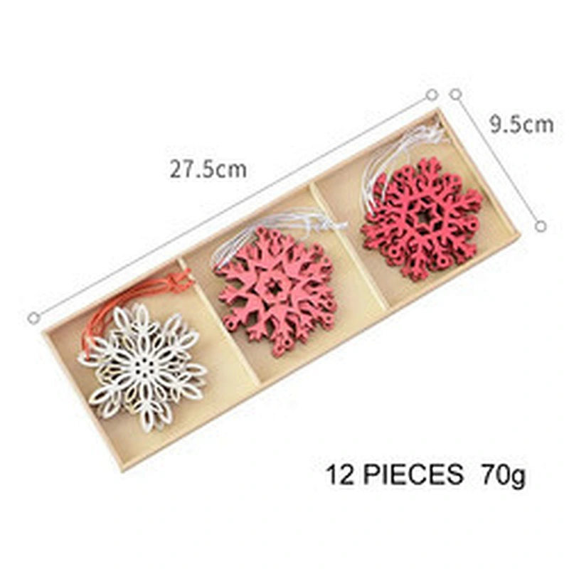 New Arrival Christmas Diy Accessories Crafts Creative Wooden Christmas Ornaments Set