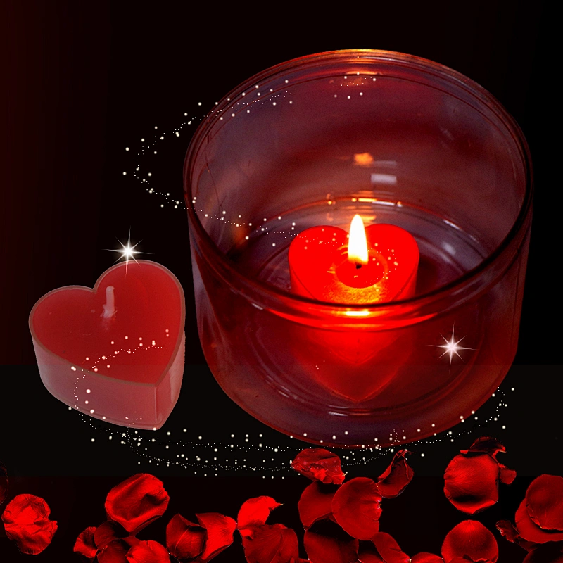 3 inch Red White Unscented Wax Discs Valentine Day 10 Hour Floating Candles for Cylinder Vases