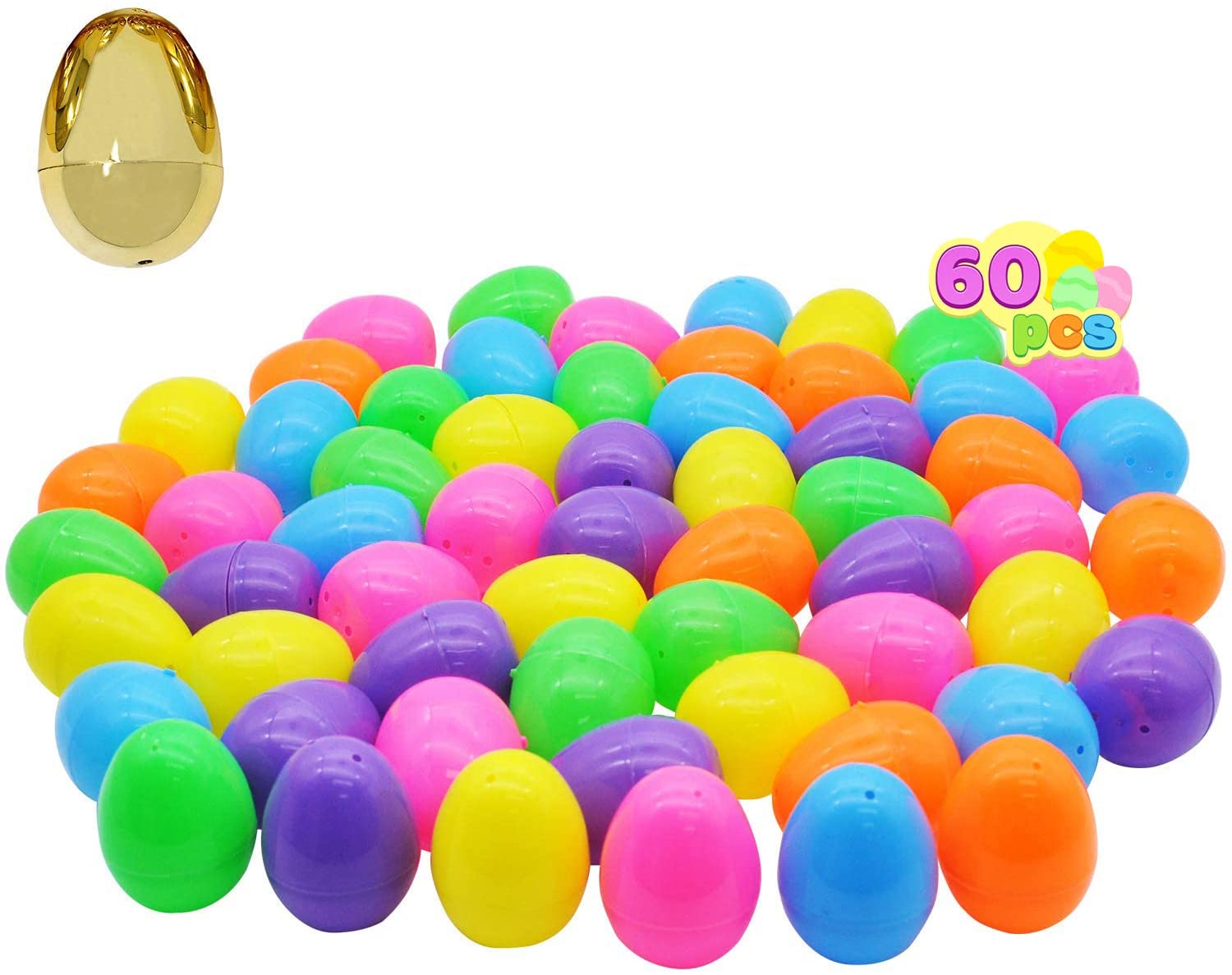 Filling Specific Treats Easter Theme Party Favor Eggs Hunt Basket Stuffers Filler Golden Easter Egg