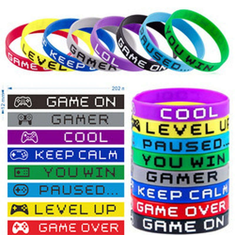Wholesale Custom Your Own Logo Fashion Rubber Wristband Silicone Bangle Bracelets