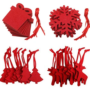 2023 Christmas Ornament Felt Cloth Crafts Red Non-woven Christmas Tree Diy Pendant Christmas Holiday Home Decoration