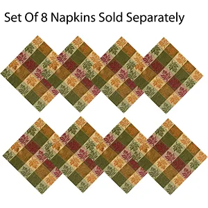 Leaf Jacquard Fall Thanksgiving 100% Cotton Fabric Tablecloth