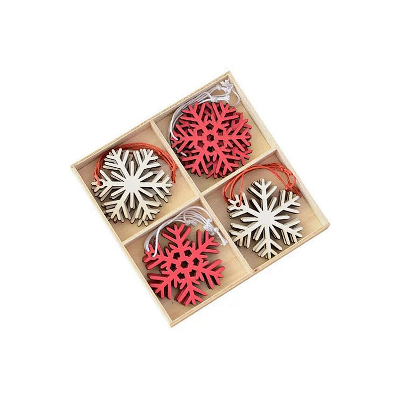 New Year Christmas Ornament Wooden Hanging Pendants Star Xmas Tree Bell Christmas Decorations For Home