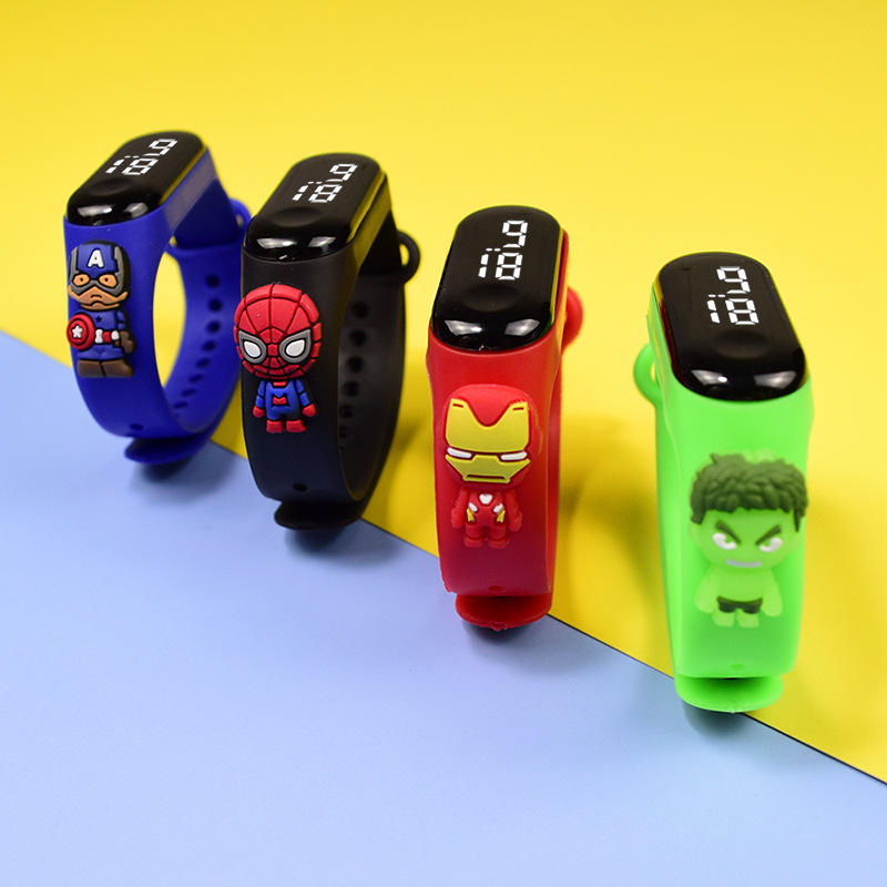 Child Hero One Dollar Animals Led Watch Spiderman Avenge Bracelet Kidz Children Mi Touchscreen New Cartoon Doll Kids Watch