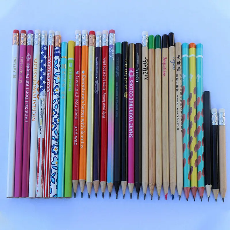 Hexagon/round/ Triangel Cheap Blank Bamboo Wooden Pencil With Logo