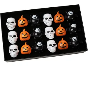 18 Pcs Spooky Fashion Halloween Led Light Up Rings Glow for Halloween Party