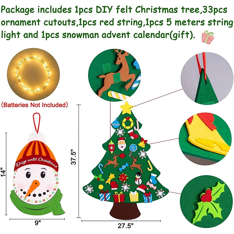Wholesale Felt Christmas Trees Diy Three Color Splicing Xmax Decorations Felt Christmas Gift Tree Party Felt Ornament Custom