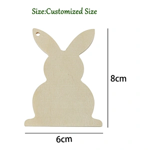 Rabbit Shape Christmas Ornaments Mini Wooden Christmas Tree Wooden Wood Ornaments for Christmas Tree