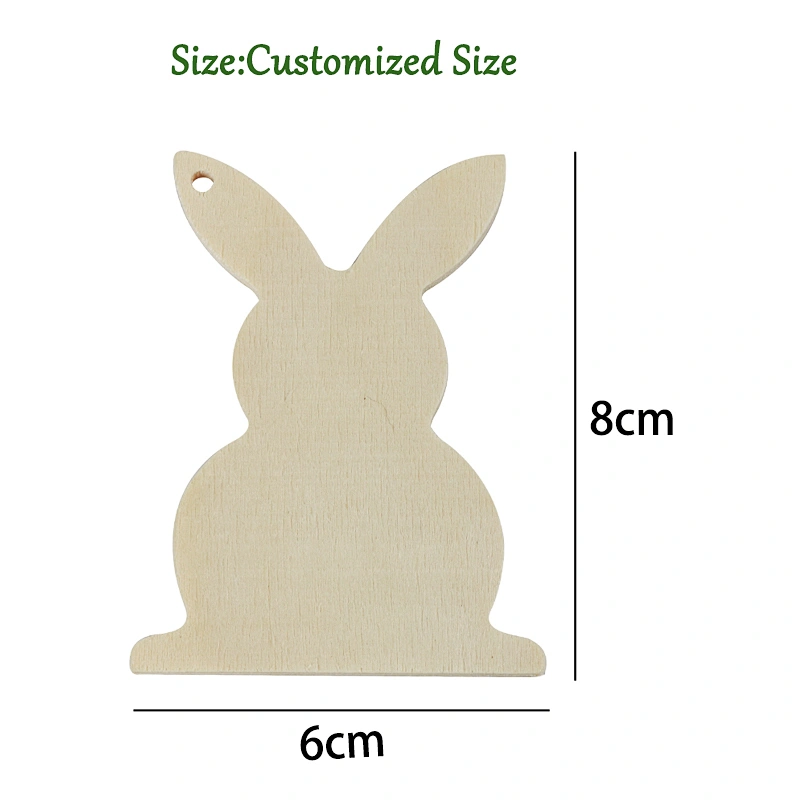 Rabbit Shape Christmas Ornaments Mini Wooden Christmas Tree Wooden Wood Ornaments for Christmas Tree