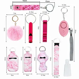 Ins Hot Sale Wholesale Women Personal Protection Self Defense Mini Products Self Defense Keychain Set