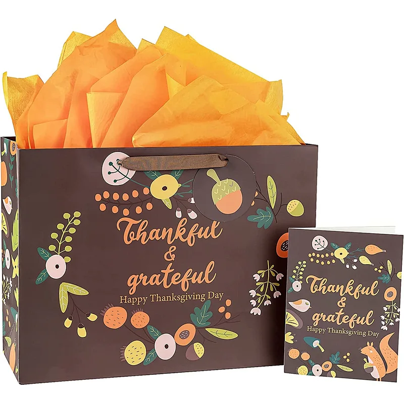 Halloween Large Gift Shopping Bag with Greeting CardTissue Paper
