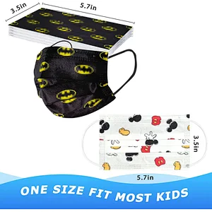 Festival Kids Boys Girls Children 3Ply Earloop Breathable Kids Party Mask