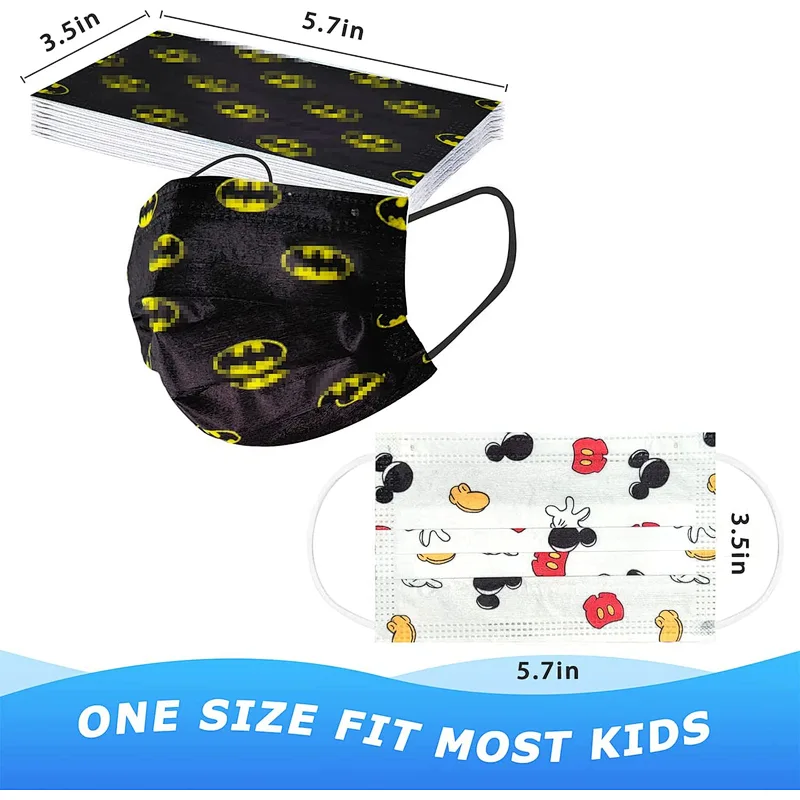 Festival Kids Boys Girls Children 3Ply Earloop Breathable Kids Party Mask