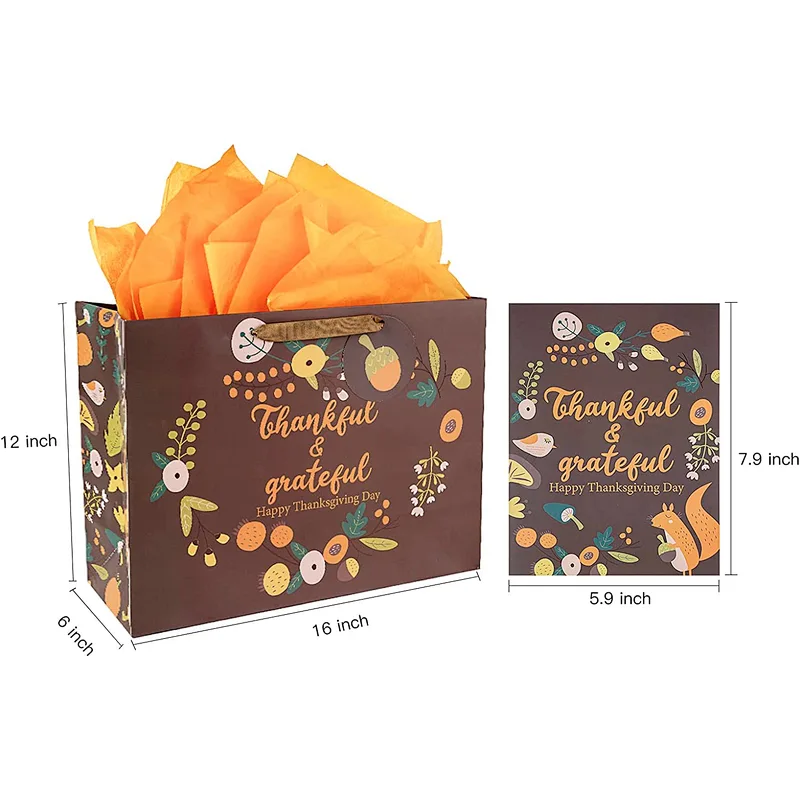 Halloween Large Gift Shopping Bag with Greeting CardTissue Paper