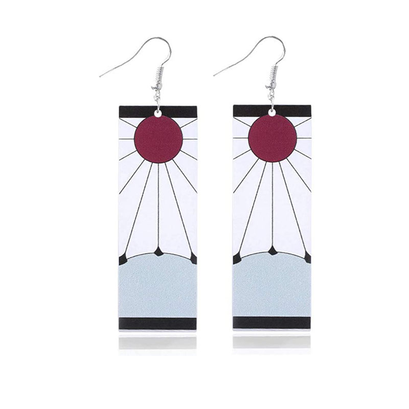 Custom Demon Slayer Earring Anime Kamado Tanjiro Hanafuda Earrings Kimetsu No Yaiba Hanafuda Tanjiro Earrings