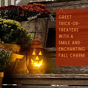 Halloween String Lights Pumpkin Rustic Fairy Lights Lantern with Handle