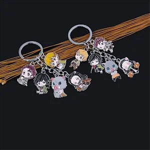 Wholesale Demon Slayer Rengoku Nezuko Anime Hanafuda Chain Kimetsu No Yaiba Tanjiro Keychain for men women