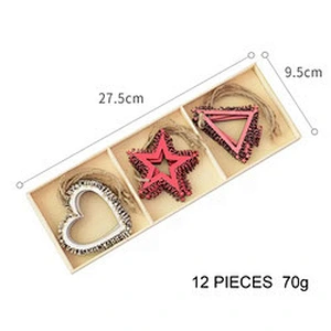 New Year Christmas Ornament Wooden Hanging Pendants Star Xmas Tree Bell Christmas Decorations For Home
