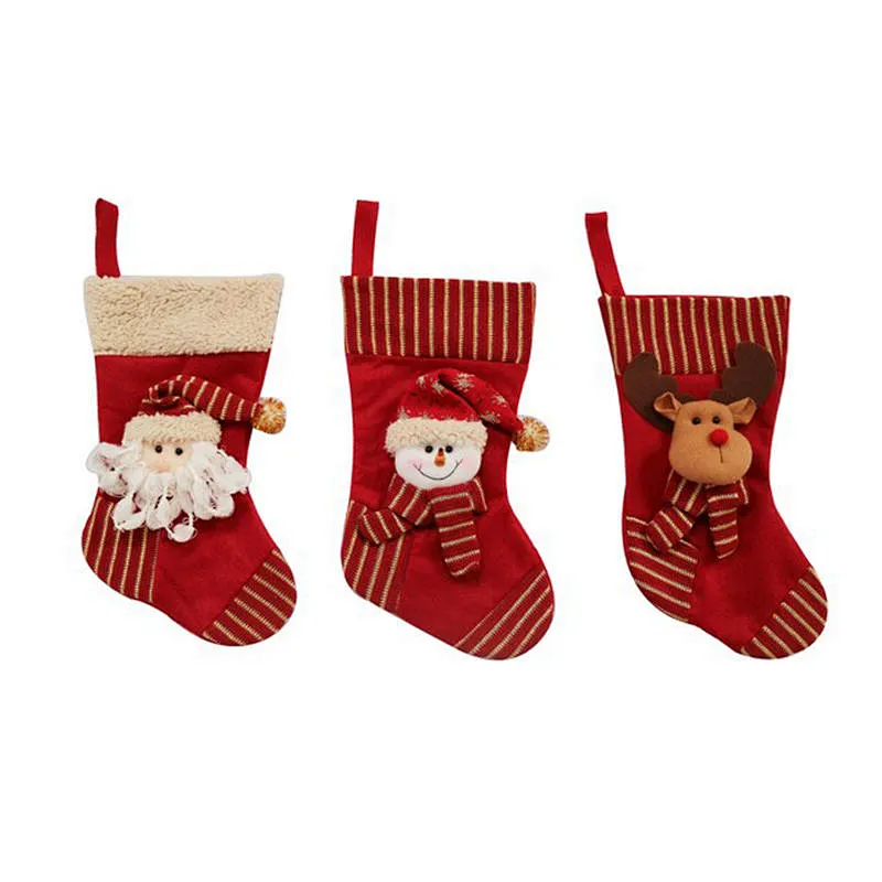 Wholesale Merry Christmas Stocking Knitted Santa Holiday Festival Present Home Decoration Xmas Santa Sock Product