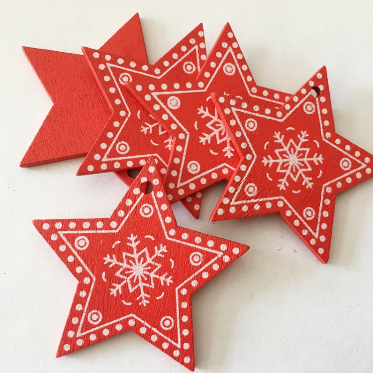 Irregular Wooden Cut Shapes Assortment Of Wood Chips For Christmas Party Wooden Christmas Pendant For Christmas