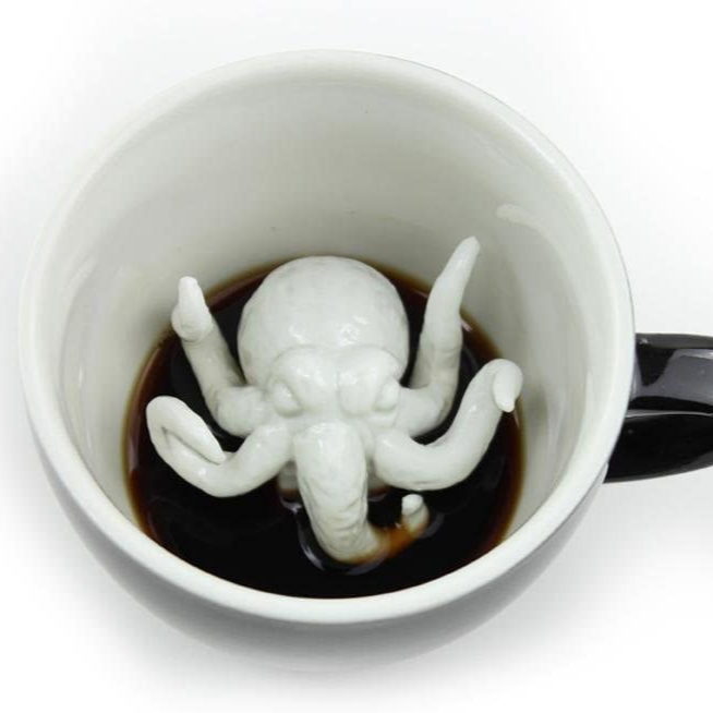 Halloween Cthulhu Ceramic  Creepy Cups Hidden Animal Inside Mug