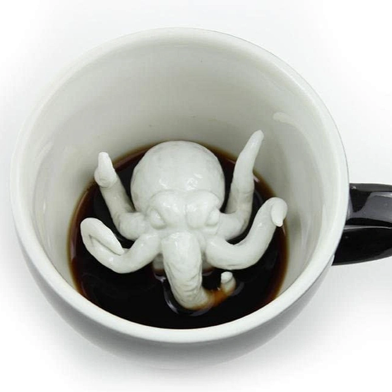 Halloween Cthulhu Ceramic  Creepy Cups Hidden Animal Inside Mug