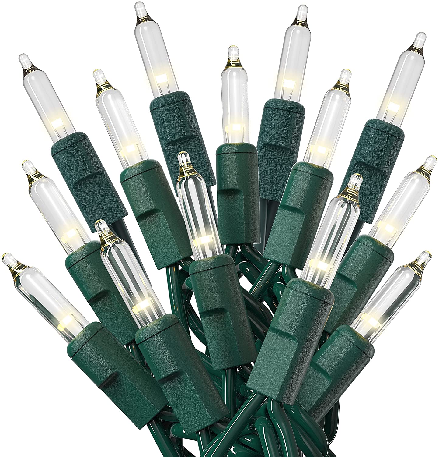 Christmas Lights 100-Count Clear Green Wire Christmas Lights Set Xmas Tree Lights for Christmas Decorations