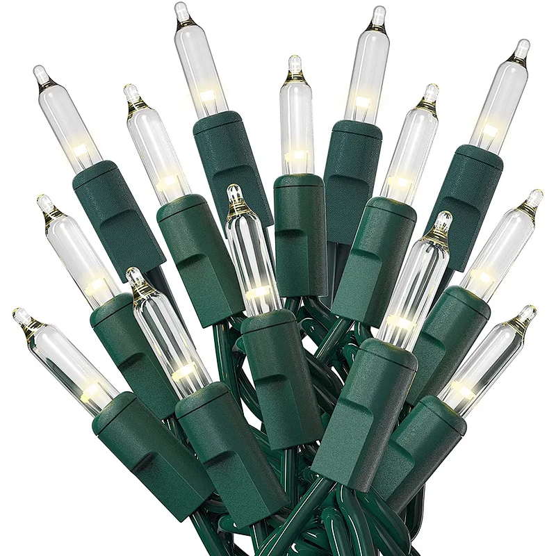 Christmas Lights 100-Count Clear Green Wire Christmas Lights Set Xmas Tree Lights for Christmas Decorations