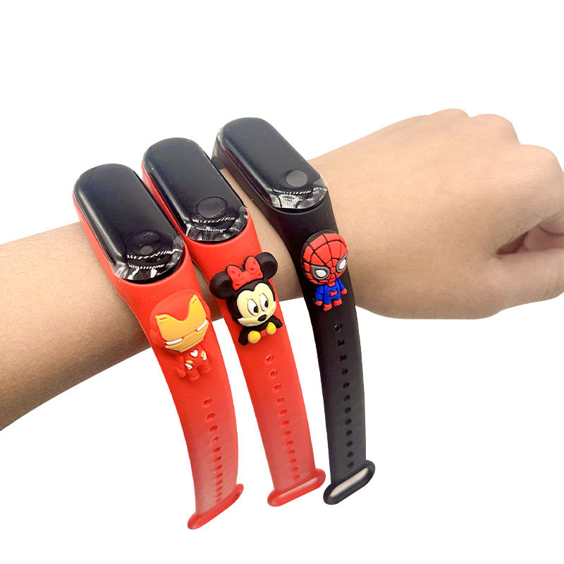 Cartoon Touch Watch Spiderman Animal Shape Silicone Retro Wrap Bracelet Kids Waterproof Digital Led Watch Kids