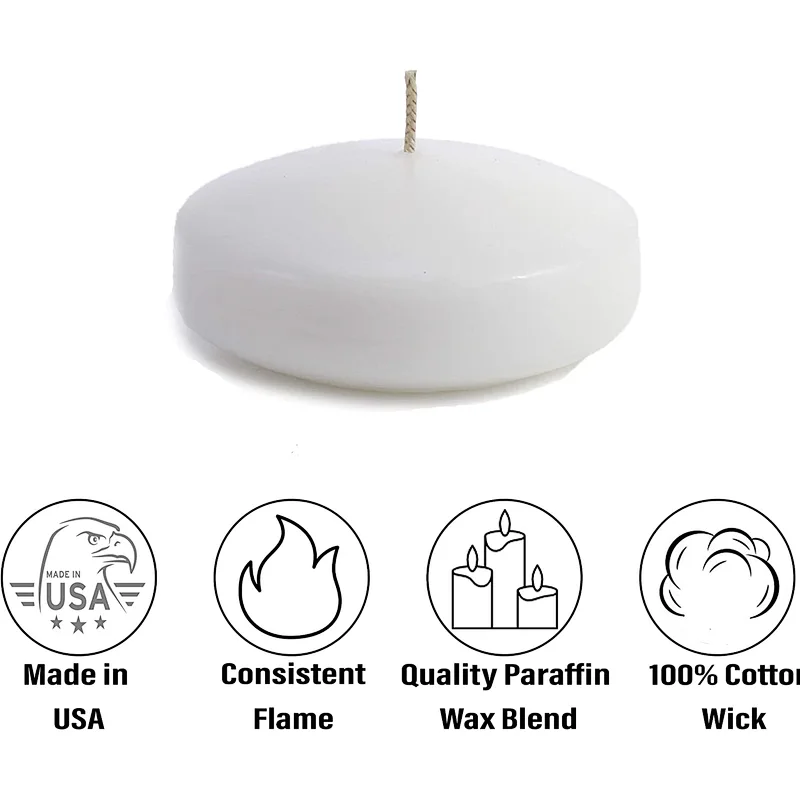 Large 3 Inch Unscented Floating Candles