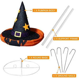 Halloween 2.6FT Pre-lit Halloween Collapsible Pumpkin Decorations