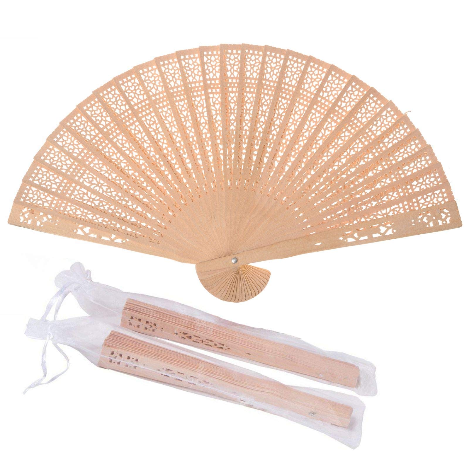 Chinese Carved Folding Fragrance Wood Hand Fan Wedding Fan