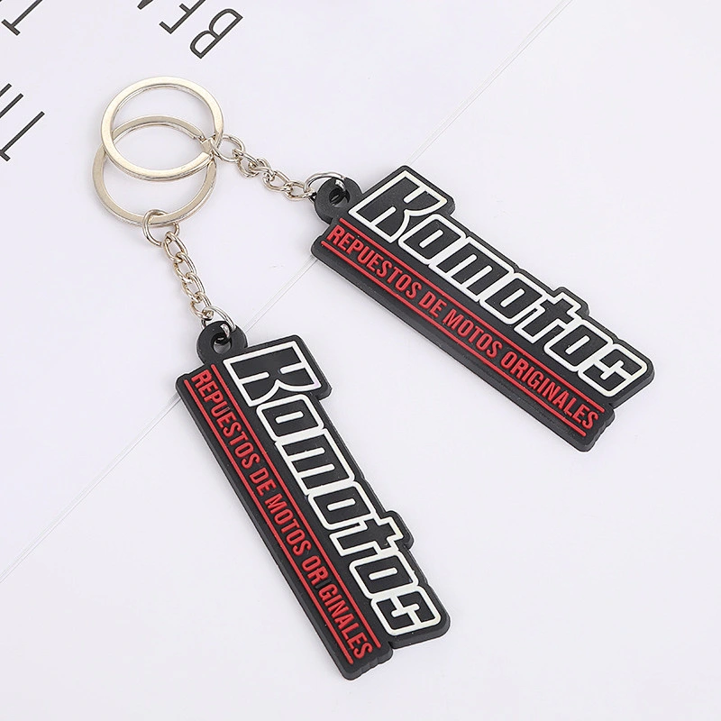 Wholesale Cute Letter Keychain Custom Logo 2d Soft Pvc Brand Name Silicone Keyring Llaveros Key Chain Rubber Kawaii Keychains