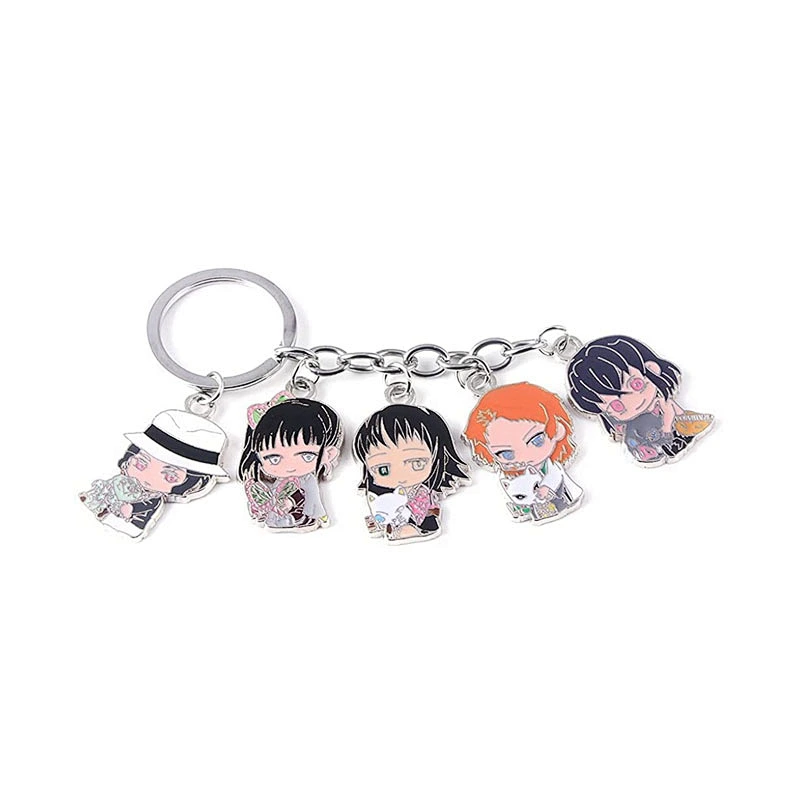 Hot Sale Demon Slayer Rengoku Nezuko Anime Hanafuda Chain Kimetsu No Yaiba Tanjiro Demon Slayer Keychain for Fans