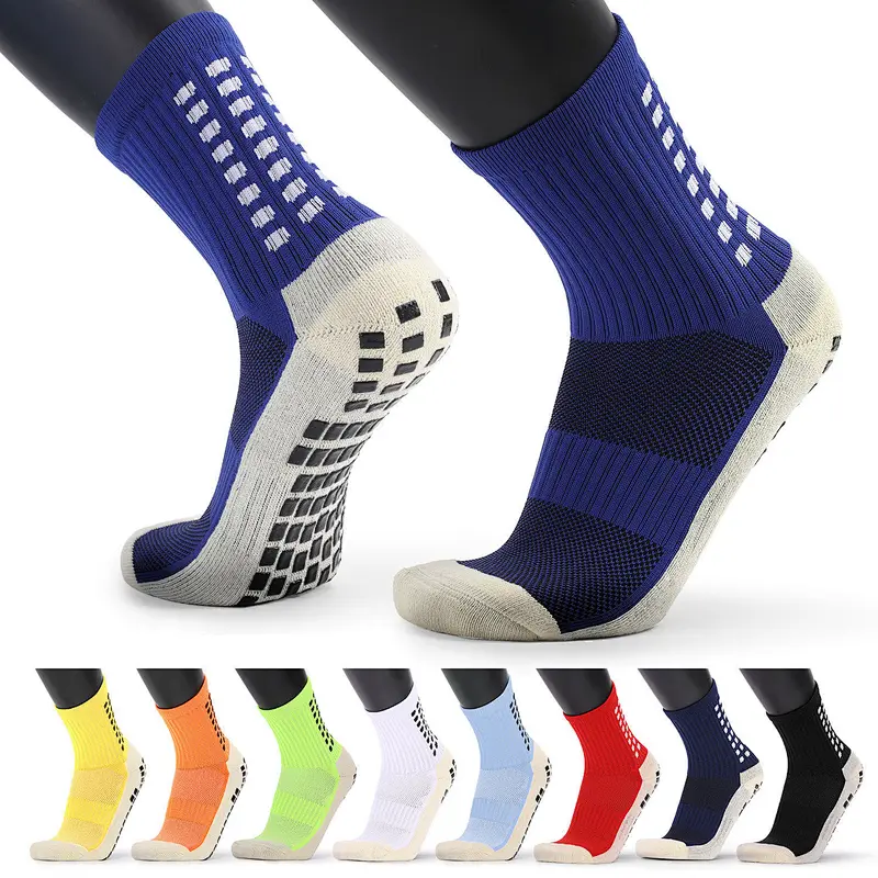 Fashion Sport Men Anti Slip Tube Trampoline Socks Soccer Football Sports Grip Socks