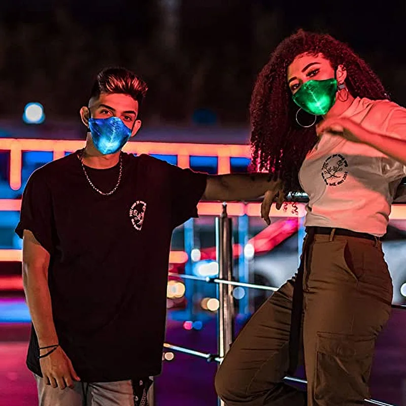 7 Color Glowing Luminous Rave Mask for Men Women Christmas Party