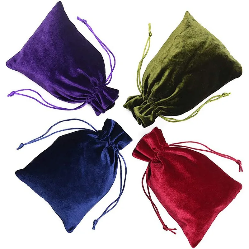 Custom Size Soft Velvet Gift Bags Velvet Drawstring Pouches for Tarot Rune Jewelry Crystal
