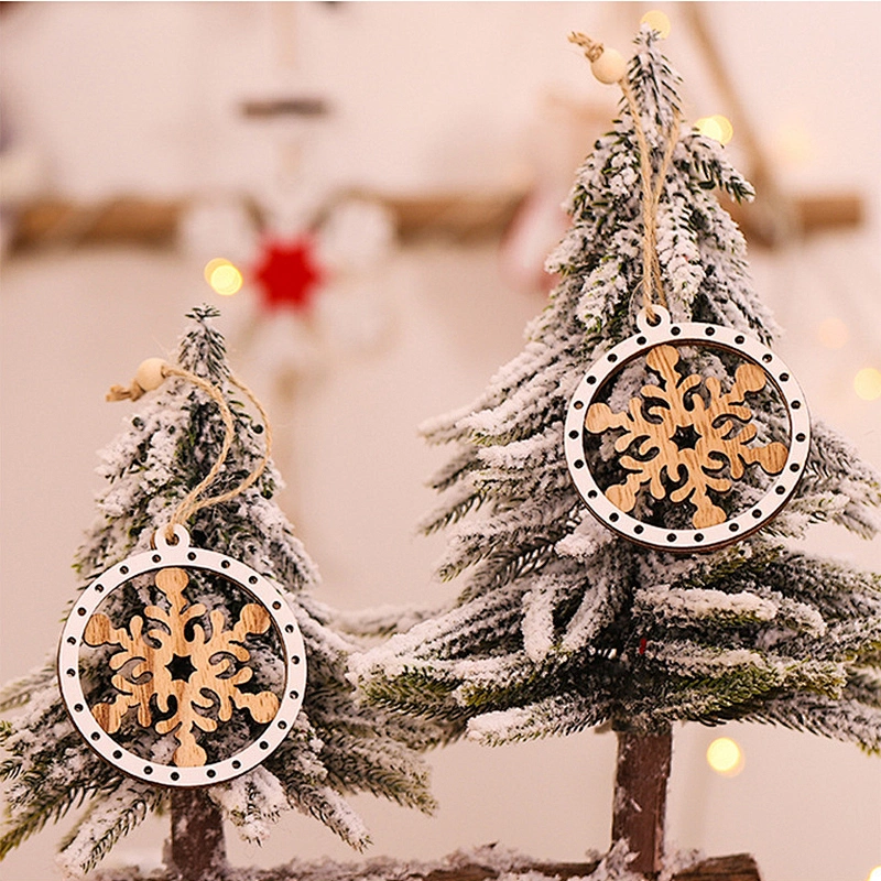 New Arrival Laser Cut 2d 3d Ornament Wooden Hanging Pendant Christmas Tree Decoration