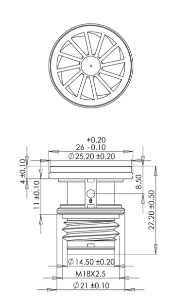 The relevant information of the AGM battery Start-stop vent plug (car battery safety valve)
